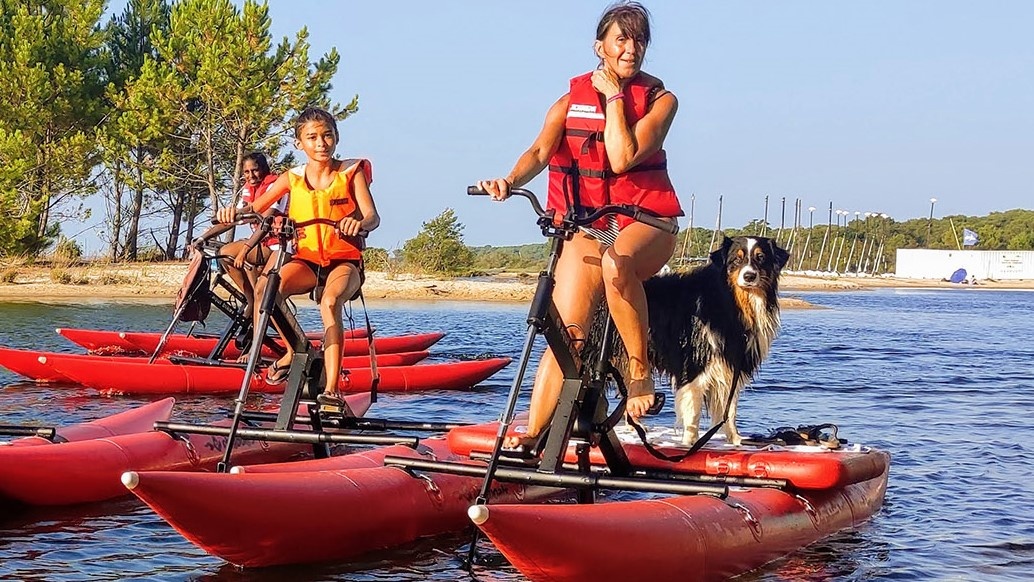 Velo sur l eau, nouvelle activite sur le lac de biscarrosse